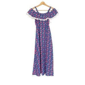 Lavender by US Angels Floral Off-Shoulder Maxi Dress Size 10 Girls Cottagecore